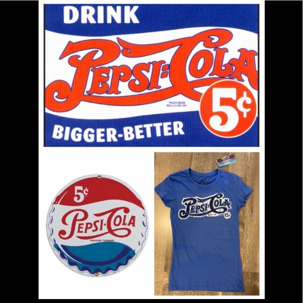 🆕🥤💙❤️ RETRO COTTON PEPSI TEE ❤️💙🥤🆕